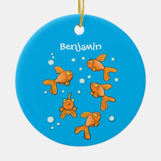 Niedlich orangefarbener Goldfisch auf der Abbildun Keramik Ornament (Vorne)