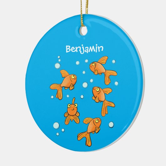 Niedlich orangefarbener Goldfisch auf der Abbildun Keramik Ornament (Links)