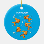 Niedlich orangefarbener Goldfisch auf der Abbildun Keramik Ornament (Hinten)