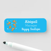 Niedlich orangefarbener Goldfisch auf der Abbildun Namensschild (Beispiel)