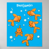 Niedlich orangefarbener Goldfisch auf der Abbildun Poster (Vorne)