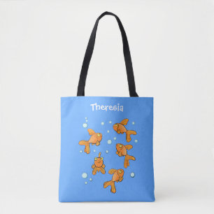 Niedlich orangefarbener Goldfisch auf der Abbildun Tasche