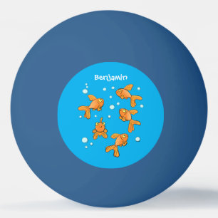 Niedlich orangefarbener Goldfisch auf der Abbildun Tischtennisball