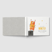Niedlich orangefarbenes Ein Mit Augen Monster Kind Gästebuch (Voll)