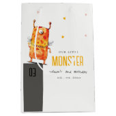 Niedlich orangefarbenes Ein Mit Augen Monster Kind Mittlere Geschenktüte (Vorderseite)