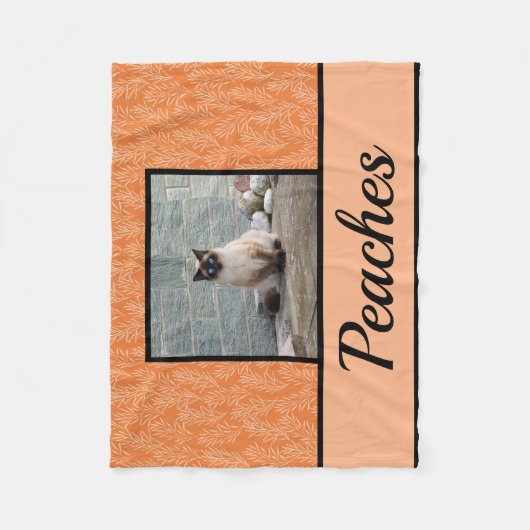 Niedlich Orangefarbenes, individuelles Haustier Fleecedecke (Vorderseite)