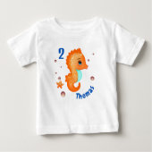 Niedlich-orangefarbenes Seepferd Baby T-shirt (Vorderseite)
