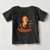 Niedlich-orangefarbenes Seepferd Baby T-shirt (Vorderseite)