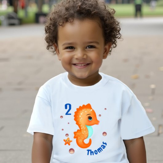 Niedlich-orangefarbenes Seepferd Baby T-shirt