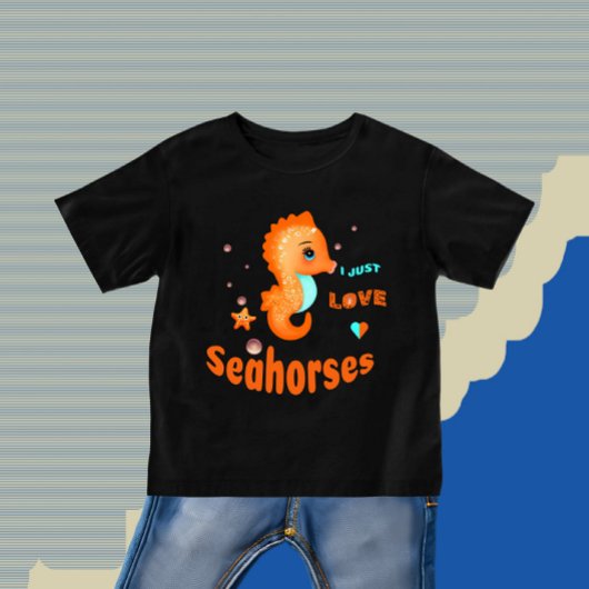 Niedlich-orangefarbenes Seepferd Baby T-shirt