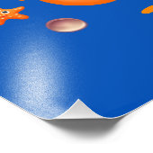 Niedlich-orangefarbenes Seepferd Fotodruck (Ecke)