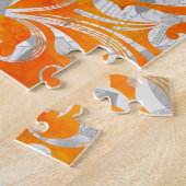 Niedlich orangefarbenes, wirbelfarbenes Design Puzzle (Seite)