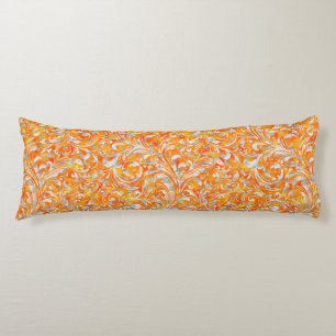 Niedlich orangefarbenes, wirbelfarbenes Design Seitenschläferkissen