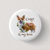 Niedlich Orangenkorgi für eine positive Stimmung Button (Vorderseite)