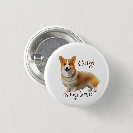 Niedlich Orangenkorgi für eine positive Stimmung Button (Vorne & Hinten)