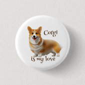 Niedlich Orangenkorgi für eine positive Stimmung Button (Vorderseite)