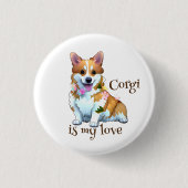 Niedlich Orangenkorgi für eine positive Stimmung Button (Vorderseite)