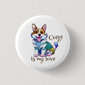 Niedlich Orangenkorgi für eine positive Stimmung Button (Vorderseite)