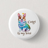 Niedlich Orangenkorgi für eine positive Stimmung Button (Vorderseite)