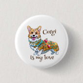 Niedlich Orangenkorgi für eine positive Stimmung Button (Vorderseite)