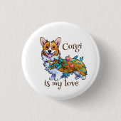 Niedlich Orangenkorgi für eine positive Stimmung Button (Vorderseite)