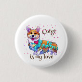 Niedlich Orangenkorgi für eine positive Stimmung Button (Vorderseite)