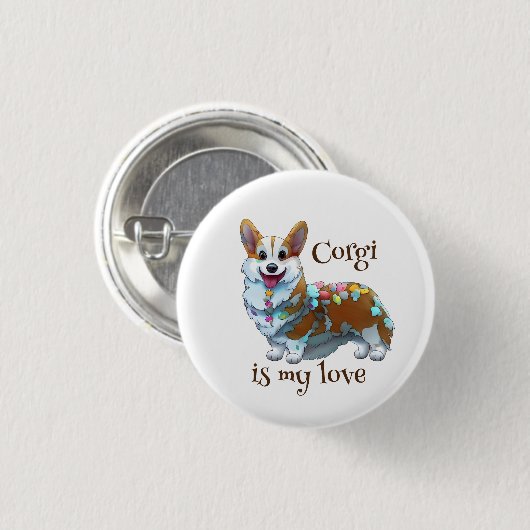 Niedlich Orangenkorgi für eine positive Stimmung Button (Vorne & Hinten)