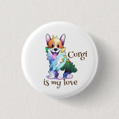 Niedlich Orangenkorgi für eine positive Stimmung Button (Vorderseite)