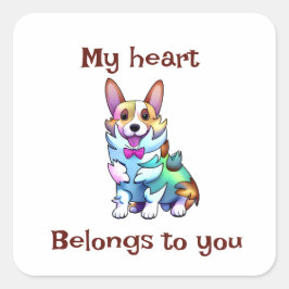 Niedlich Orangenkorgi für eine positive Stimmung Quadratischer Aufkleber