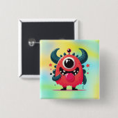 Niedlich Orangenmonster-Cartoon-67423 Button (Vorne & Hinten)