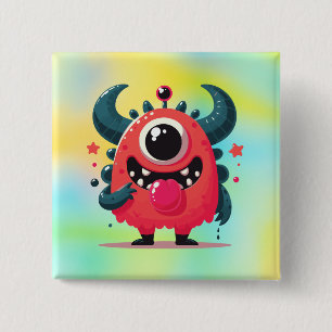 Niedlich Orangenmonster-Cartoon-67423 Button