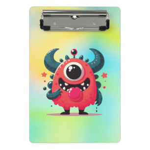 Niedlich Orangenmonster-Cartoon-67423 Mini Klemmbrett