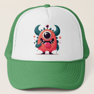 Niedlich Orangenmonster-Cartoon-67423 Truckerkappe