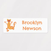 Niedlich-Orangentanzzeitschrift personalisiert Etiketten (Design 1)