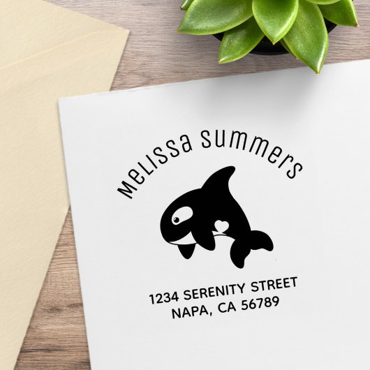 Niedlich Orca Whale Arch Address Gummistempel