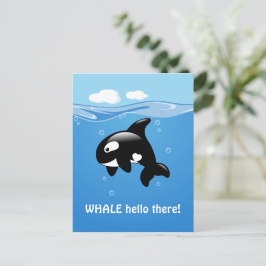 Niedlich Orca WHALE (Nun, hallo dort Postkarte (Stehend Vorderseite)