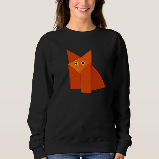 Niedlich Origami Fox Geometric Kawaii Sweatshirt (Vorderseite)