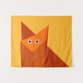 Niedlich Origami Fox Kawaii Papercraft Tier Wandteppich (Vorderseite (Horizontal))