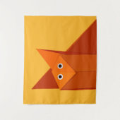 Niedlich Origami Fox Kawaii Papercraft Tier Wandteppich (Vorderseite)