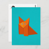 Niedlich Origami Fox Postkarte (Vorne/Hinten)