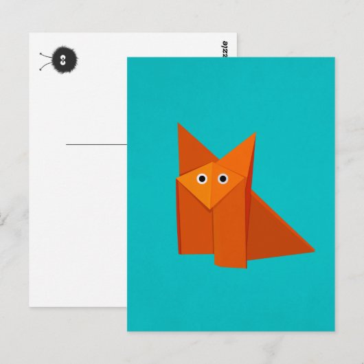Niedlich Origami Fox Postkarte (Vorne/Hinten)