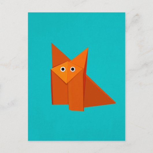 Niedlich Origami Fox Postkarte (Vorderseite)