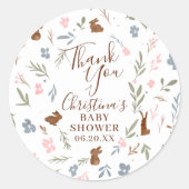 Niedlich Osterblütenkaninchen kleiner Hasen danke Runder Aufkleber (Vorderseite)