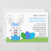 Niedlich Osterbrunch Party "Bunny and Eggs" Einladung (Vorderseite)