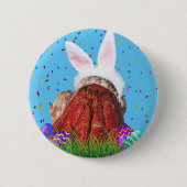 Niedlich Osterbunny Hermit Crab Button (Vorderseite)