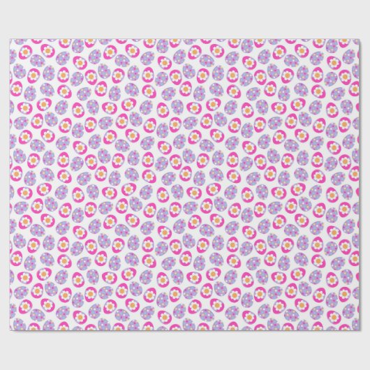 Niedlich Ostereier Rosa Lila Blüte Geschenkpapier (Flach)