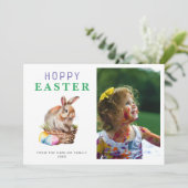 Niedlich Osterfarben Bunny Feiertagskarte (Stehend Vorderseite)