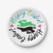 Niedlich Osterfarbene Frühlingsbrunnens - Illustra Pappteller (Vorderseite)