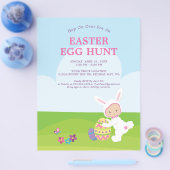 Niedlich Osterfest Bunny Egg Hunt Party Flyer (Einzeln)