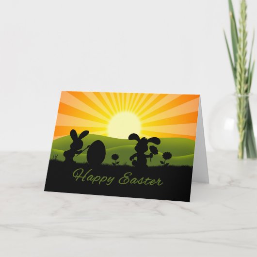 Niedlich Ostergebälk Feiertagskarte (Vorderseite)